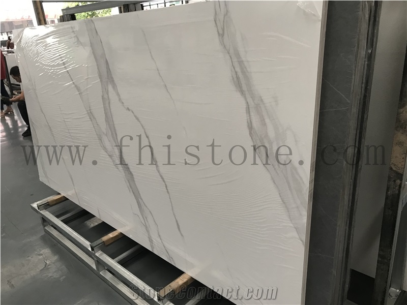 Calacatta White Statuary Honed Matt Sintered Stone Slab