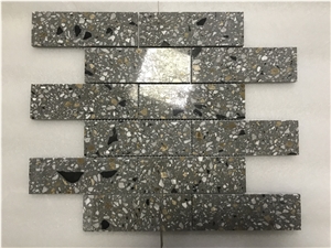 Grey Terrazzo Mosaic New Trend Floor Tile Brick Mosaic