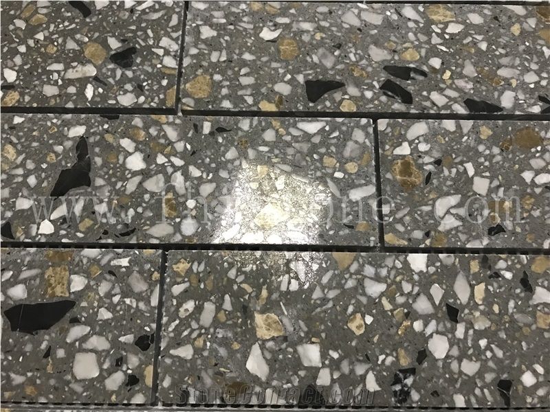 Grey Terrazzo Mosaic New Trend Floor Tile Brick Mosaic
