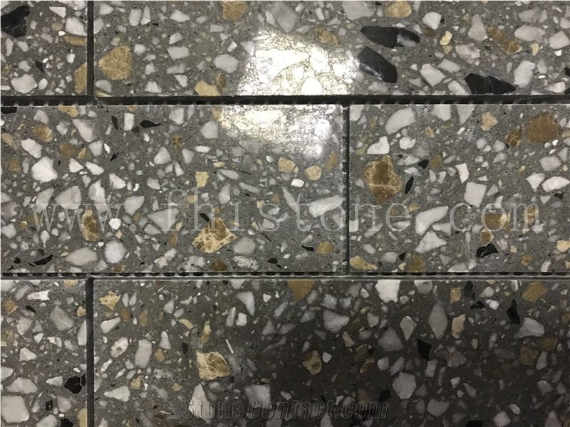 Grey Terrazzo Mosaic New Trend Floor Tile Brick Mosaic