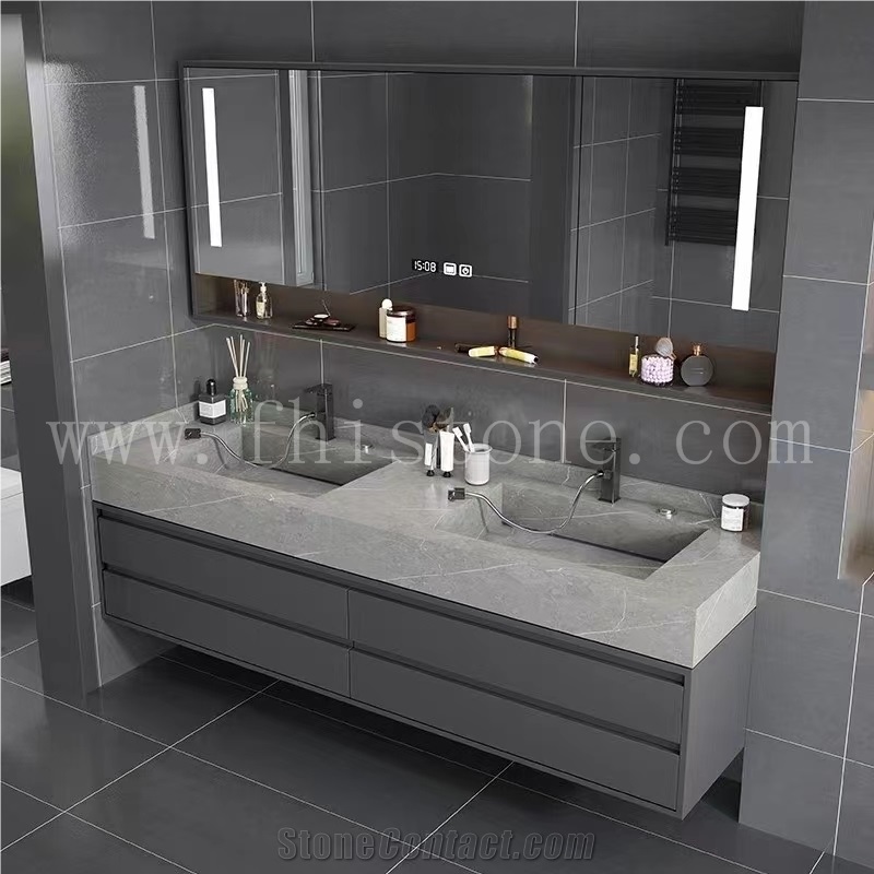 Sintered Stone Bathroom Vanity Tops With Mirror Cabinet