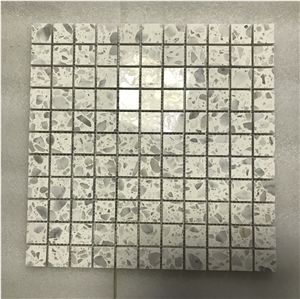 White Terrazzo Mosaic New Trend Floor Tile Square Mosaic
