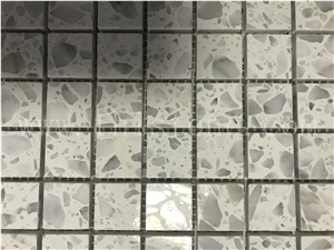 White Terrazzo Mosaic New Trend Floor Tile Square Mosaic
