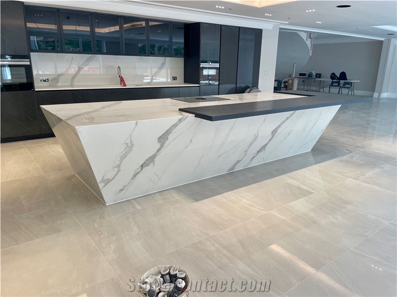 Calacatta White Quartz Bar Tops