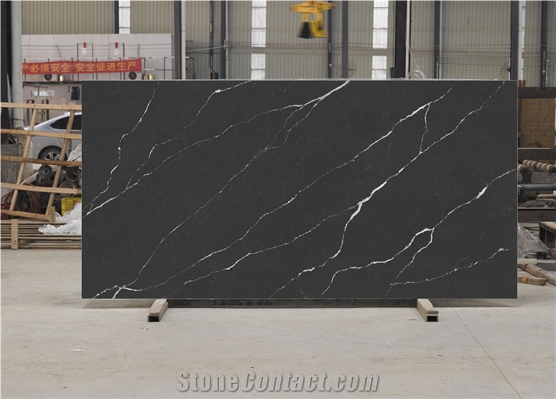 Golden Line Balck Quartz Big Slabs