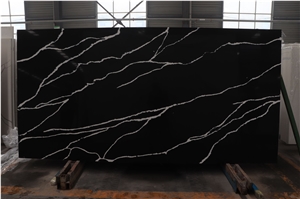 Golden Line Balck Quartz Big Slabs