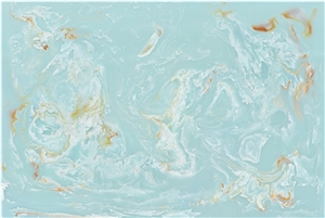Green Color Artificial Onyx TV Background Wall