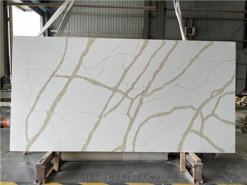 New Design Calacatta Gold Quartz Slabs  Artificial Stones