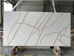 New Design Calacatta Gold Quartz Slabs  Artificial Stones