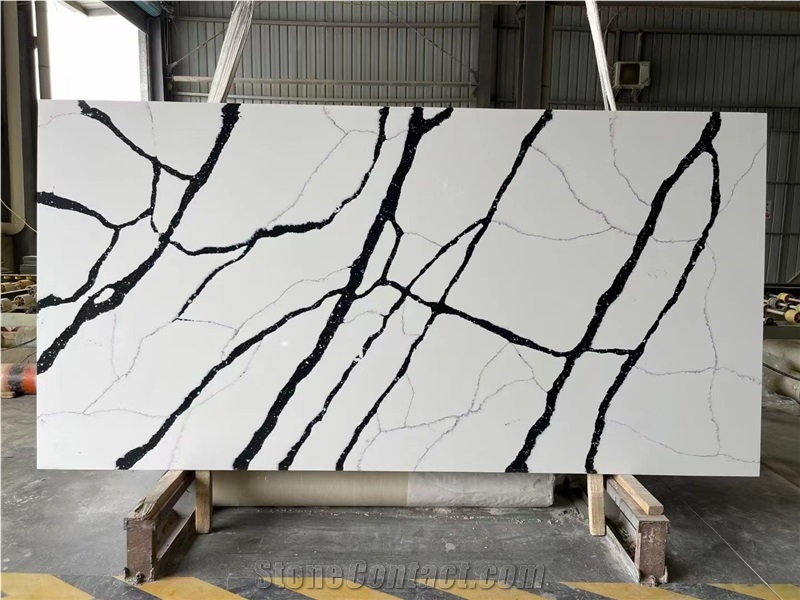 New Design Calacatta Gold Quartz Slabs  Artificial Stones
