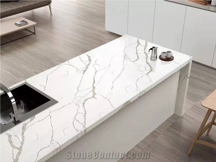 New Design Calacatta Gold Quartz Slabs  Artificial Stones