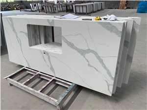 Single Hole Quartz Bathroom Countertop