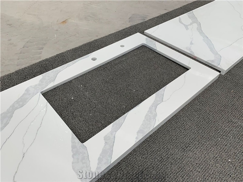 Single Hole Quartz Bathroom Countertop