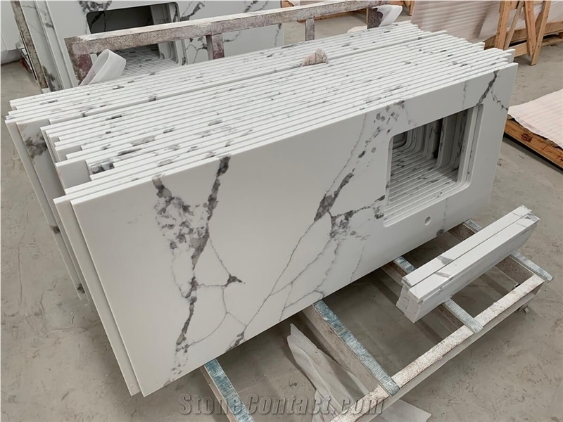 Single Hole Quartz Bathroom Countertop