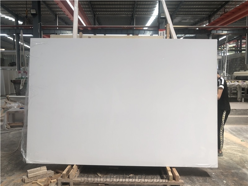 Super White Artificial Marble Big Slabs