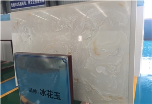 White Veins Artificial Onyx Slabs Engineered Stone