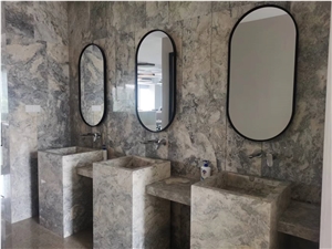 Fantasy White China White Marble Bathroom Design