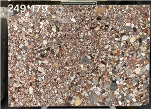 China Brown Terrazzo Large Slab Floor Wall