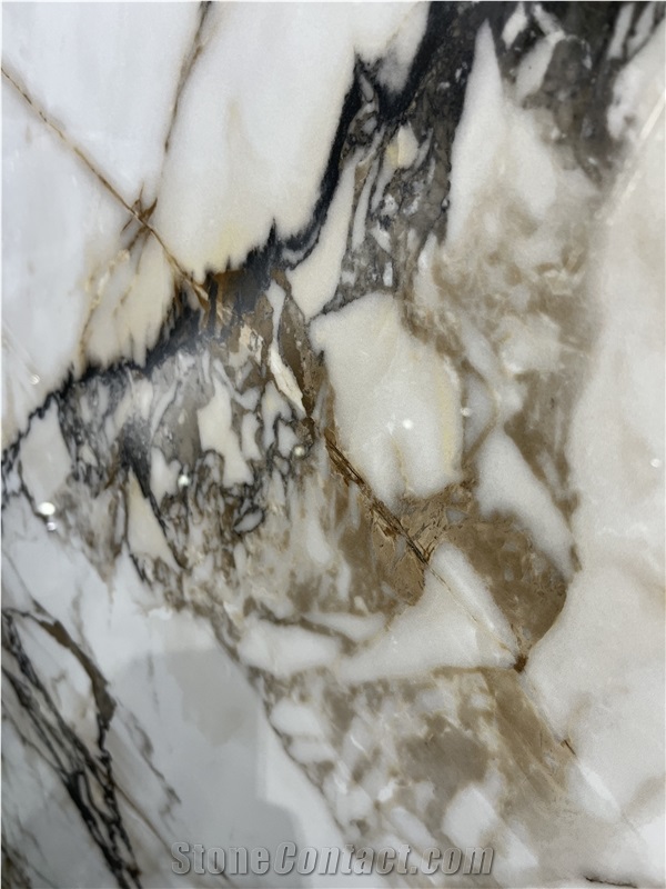China Calacatta Gold Sintered Stone Wall Panel Polish