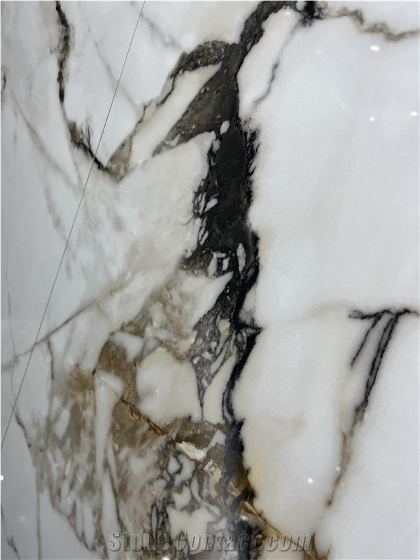 China Calacatta Gold Sintered Stone Wall Panel Polish