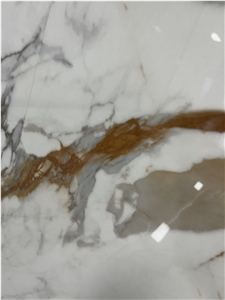 China Calacatta Gold Sintered Stone Wall Panel Polish