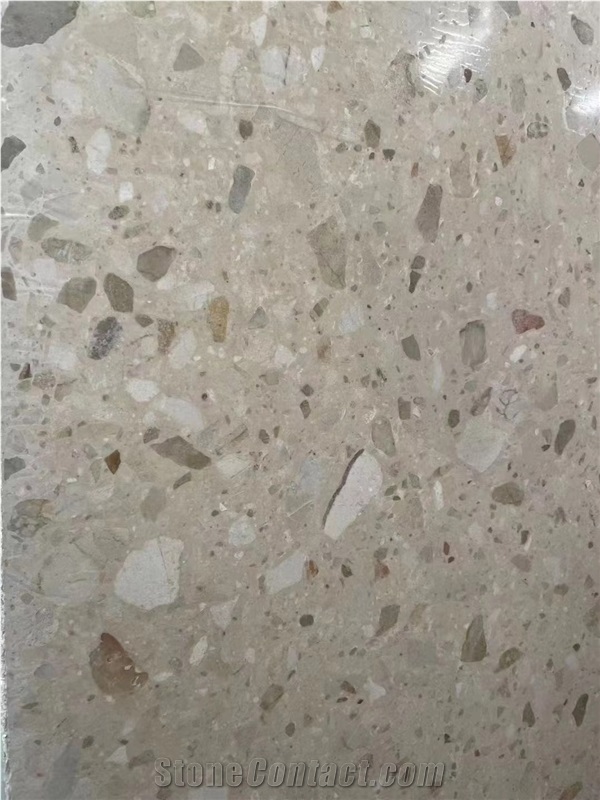 China Dark Grey Terrazzo Polish Large Slab   Wall Bathroom