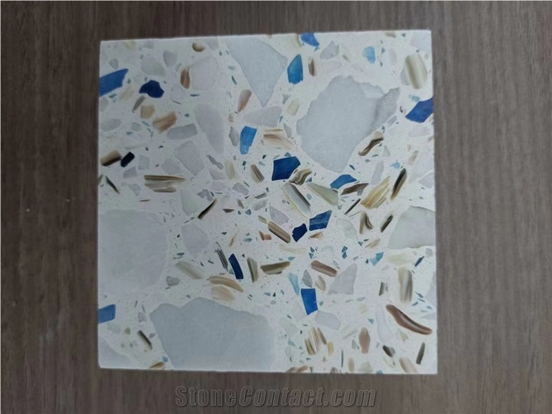 China Fire Resistant Dark Blue Inorganic Terrazzo Floor