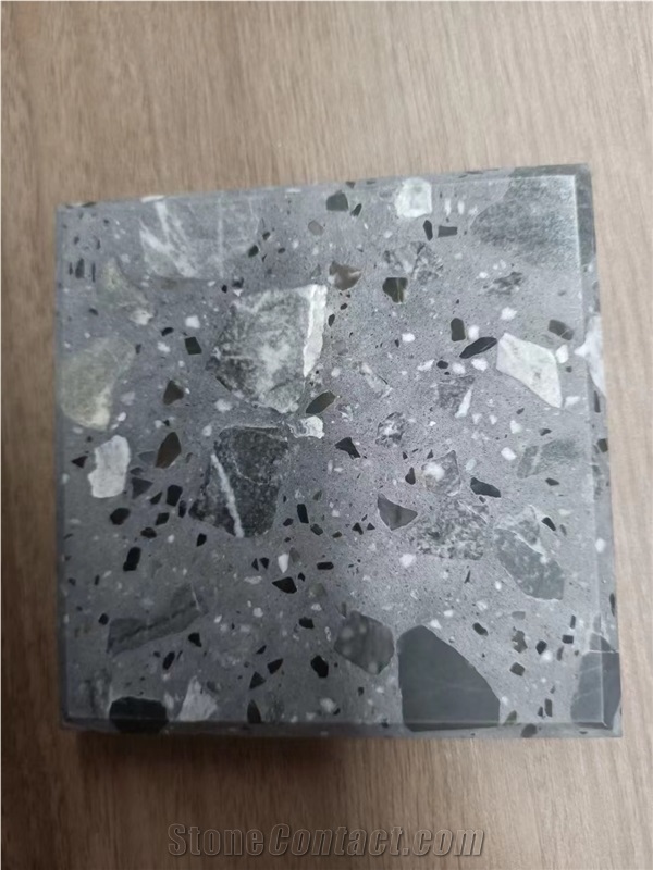 China Fire Resistant Grey Inorganic Terrazzo Tiles Floor