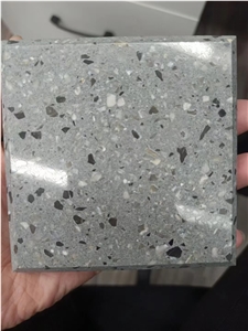 China Fire Resistant Grey Inorganic Terrazzo Tiles Floor