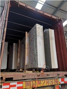 China Green Terrazzo Large Slab Polish Lobby Wall