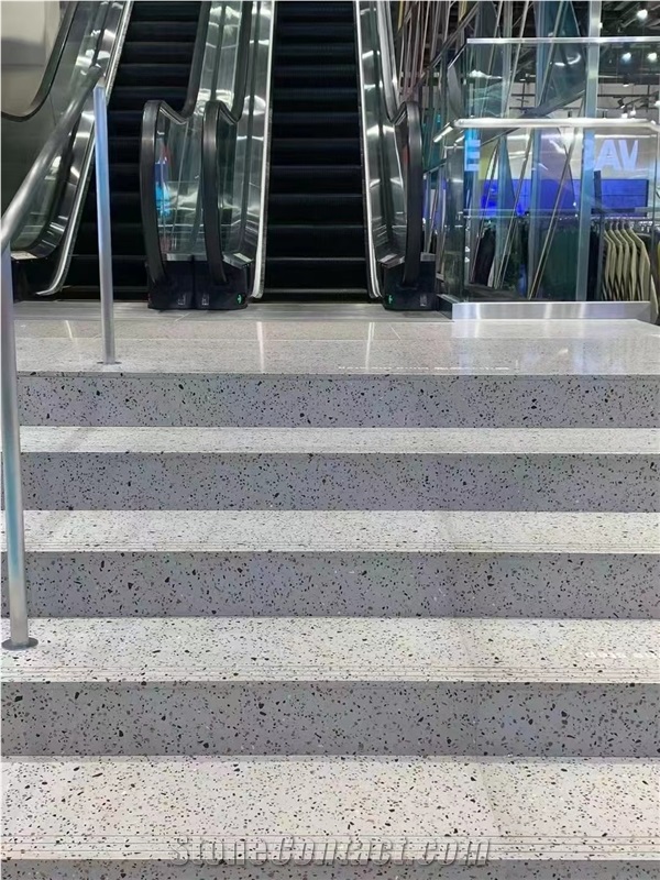 China Grey Terrazzo Step Staircase High Polish Floor