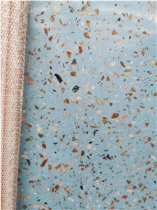China Light Blue Inorganic Terrazzo Floor Wall Polish