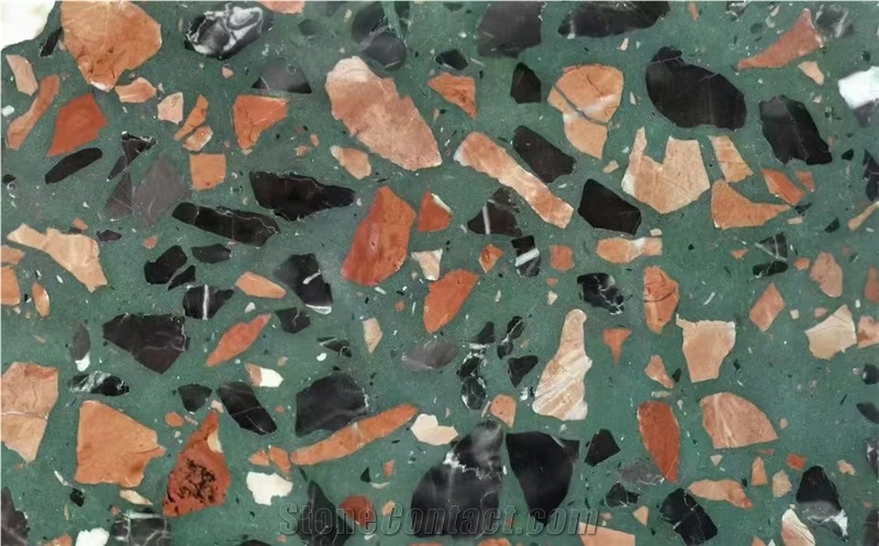 China Light Green Grass Terrazzo Nice Floor