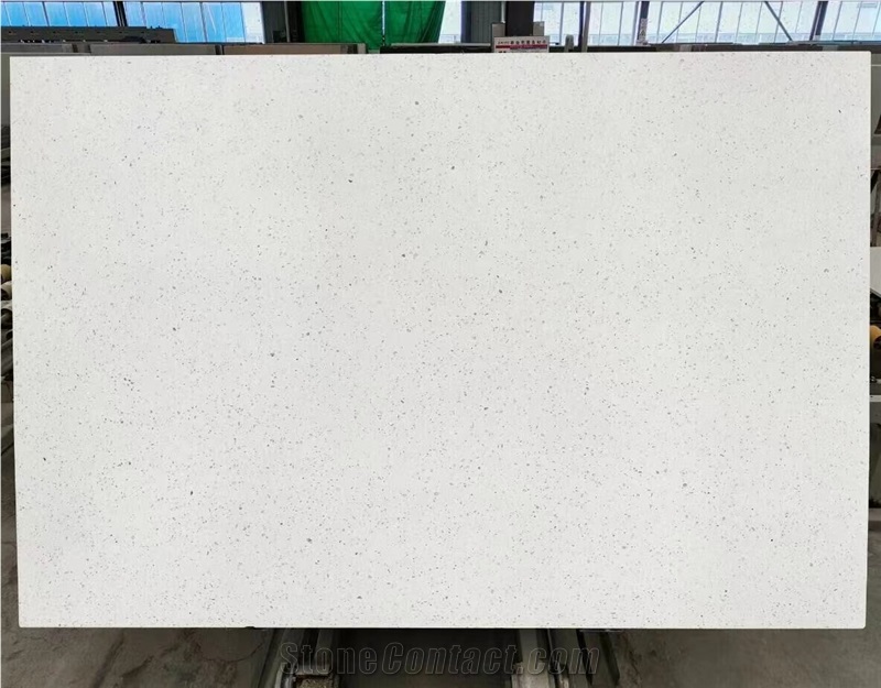 China Super White Terrazzo Large Slab High Polish Mall