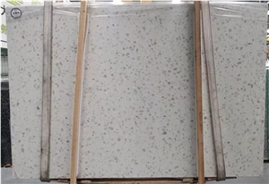 China White Terrazzo Large Slab Floor Wall