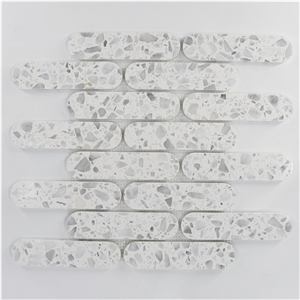 China White Terrazzo Mosaic Bathroom