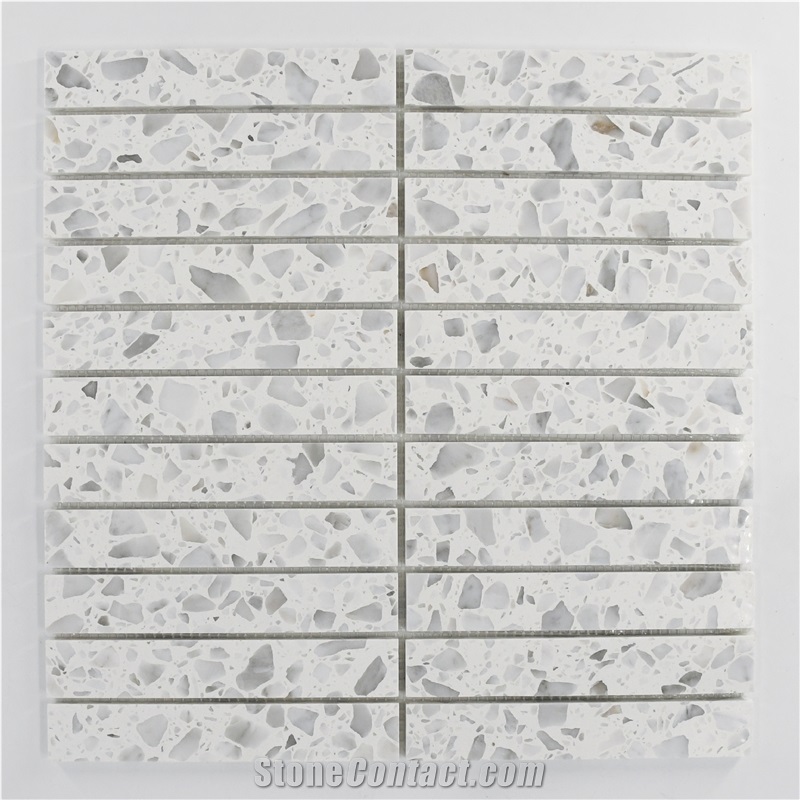 China White Terrazzo Mosaic Bathroom