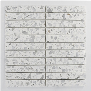 China White Terrazzo Mosaic Bathroom