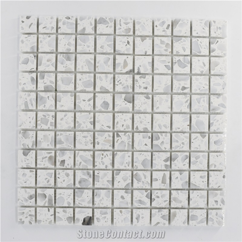 China White Terrazzo Mosaic Bathroom