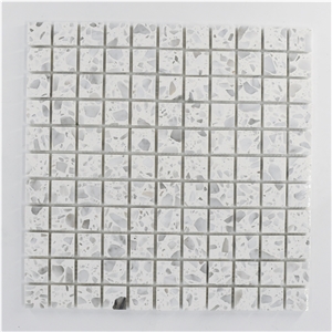 China White Terrazzo Mosaic Bathroom