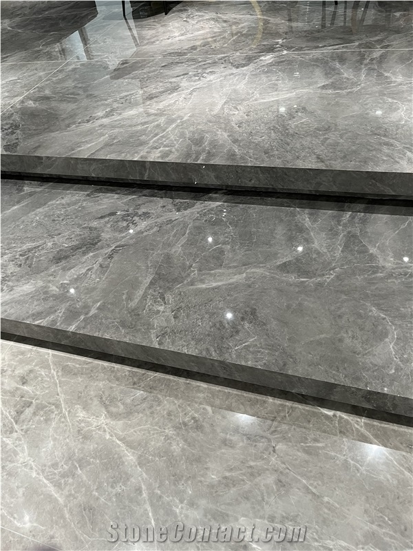 Grey Sintered Stone Stair Tread