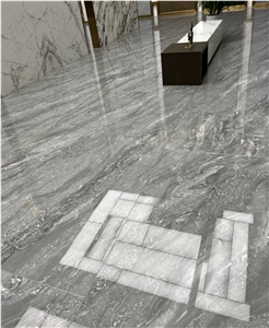 High Polish Grey Sintered Stone Floor Tiles