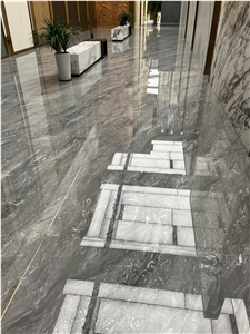 High Polish Grey Sintered Stone Floor Tiles