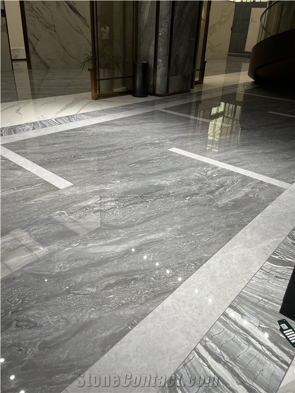 High Polish Grey Sintered Stone Floor Tiles