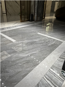 High Polish Grey Sintered Stone Floor Tiles