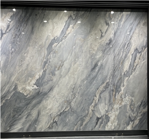 High Quality Luxury White Sintered Stone  Gold Line Wall