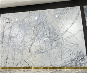 SEA BLUE SINTERED STONE WALL HIGH END