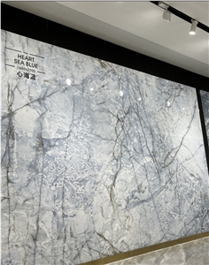 SEA BLUE SINTERED STONE WALL HIGH END