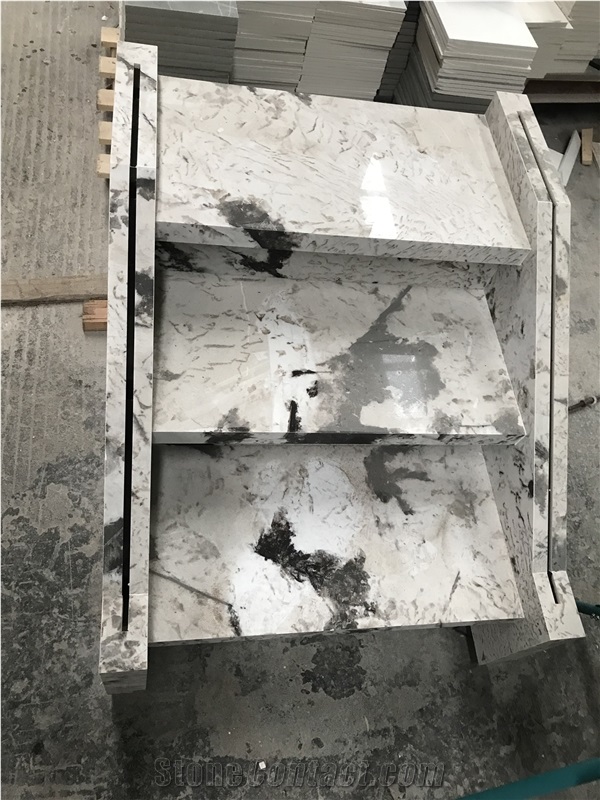 White Sintered Stone Steps