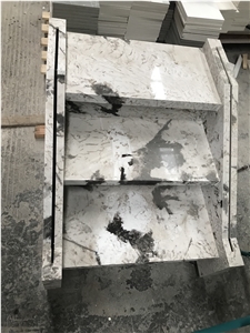 White Sintered Stone Steps